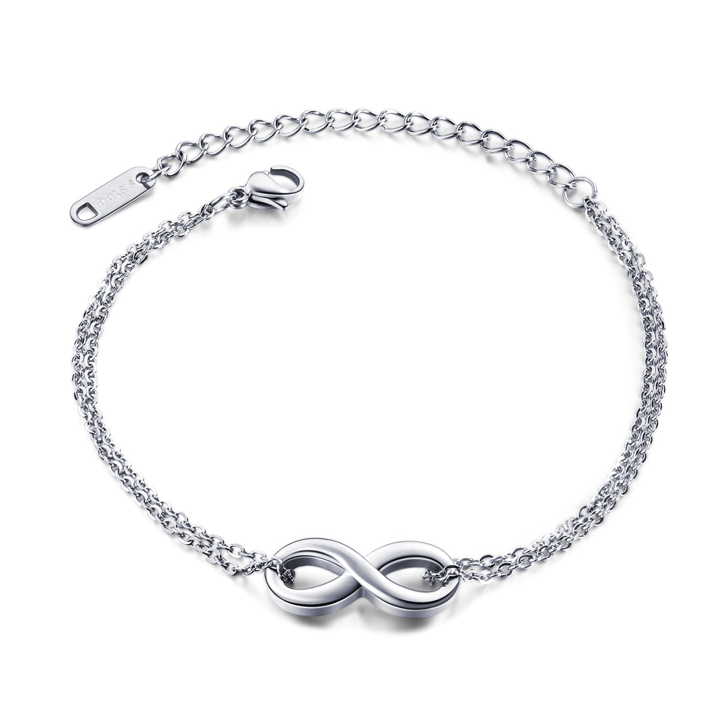 Infinite-Armbänder für Damen mit Titanstahlbeschichtung und Roségold