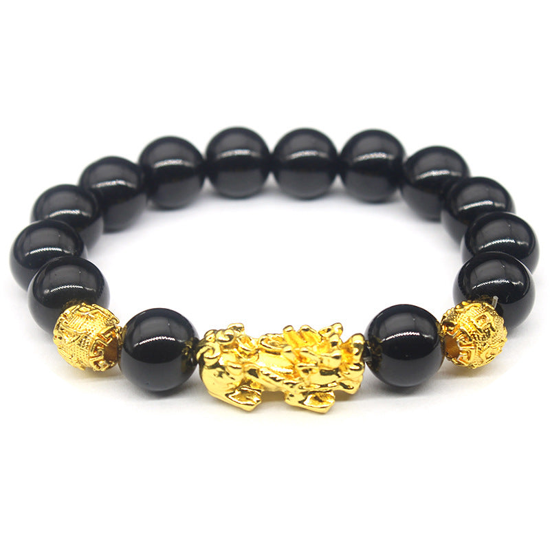 Women's & Men's & Hard Gold Imitation Stone Color Protection Bracelets