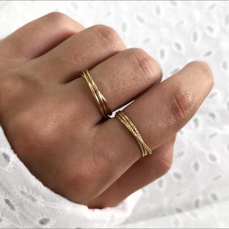 Women's Thin Seamless Gold Gold-plated Index Finger Rings