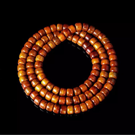 Women's & Men's Bone Camel Distressed Weathering Fried Pattern Tibetan Style Barrel Beads Bracelets