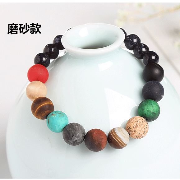 Jewelry Galaxy Planet Blue Sandstone Starry Sky Bracelets