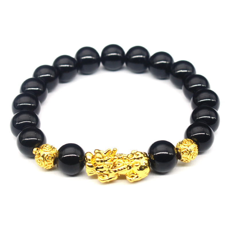 Women's & Men's & Hard Gold Imitation Stone Color Protection Bracelets