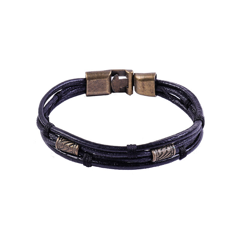 Men's Alloy Buckle Handmade Woven Release Jewelry Bracelets