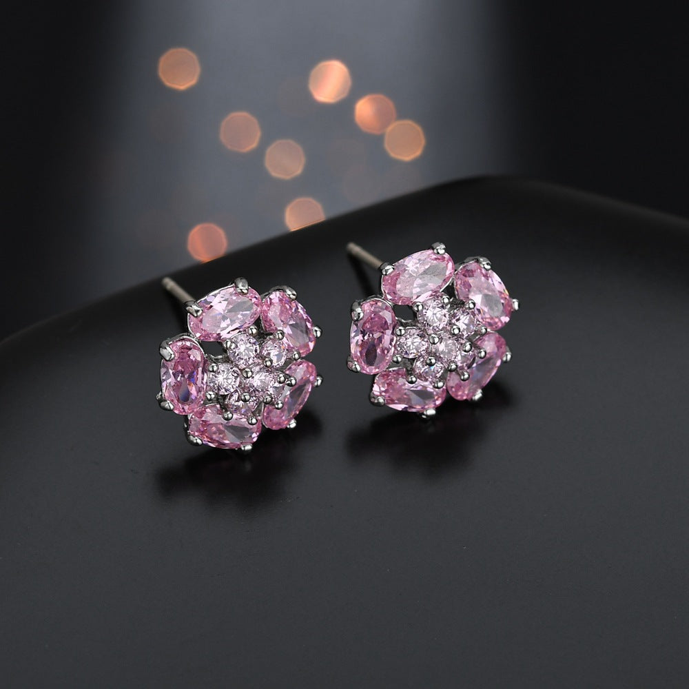 Flower Fresh Pure Sier Ear Pin Stud Earrings