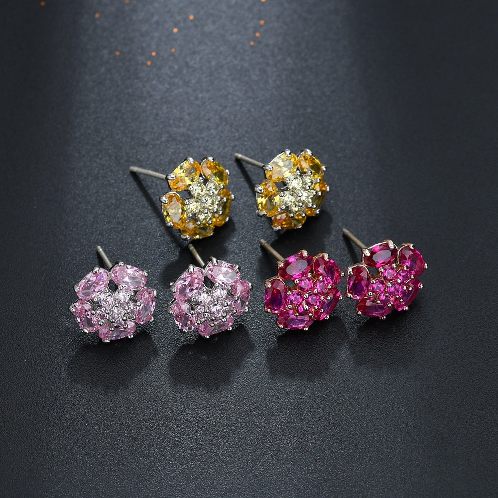 Flower Pure Sier Ear Pin Grade Earrings