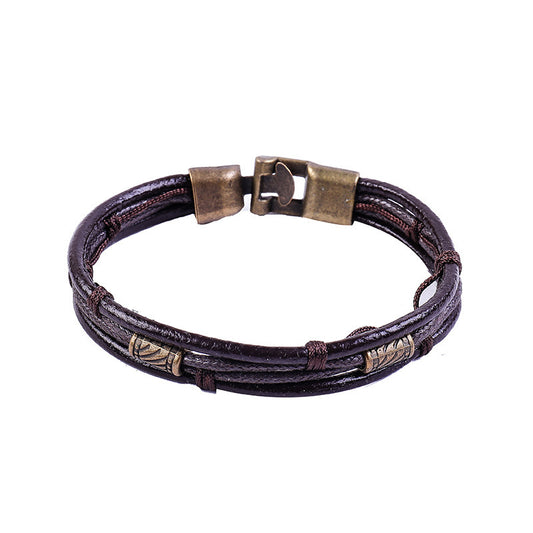 Men's Alloy Buckle Handmade Woven Release Jewelry Bracelets