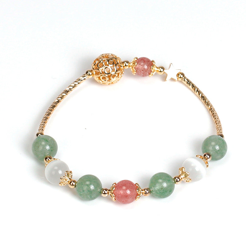 Bracelets en pierre de lune pour femme, opale de Quartz vert fraise