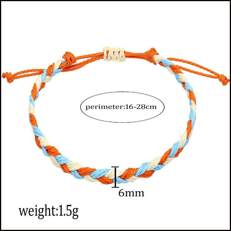 Ornament Color Woven Waterproof Wax Line Bracelets