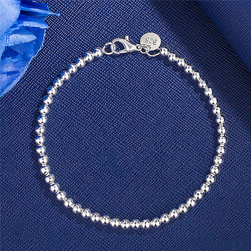 Bracelets d'ornement de mode en perles creuses plaquées argent