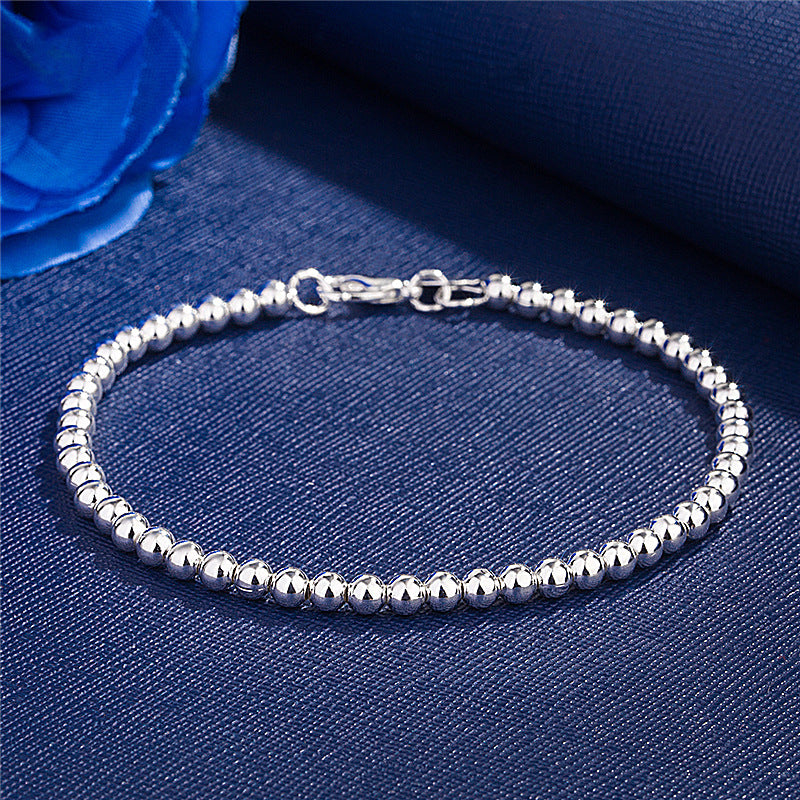 Bracelets d'ornement de mode en perles creuses plaquées argent