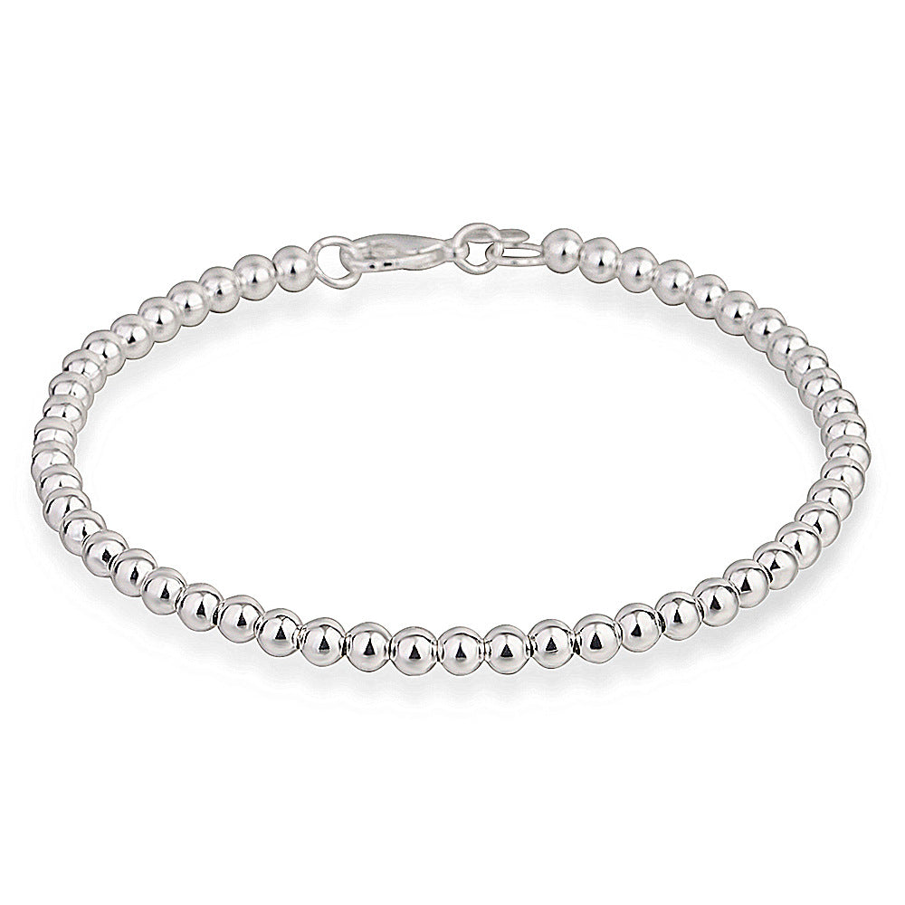 Bracelets d'ornement de mode en perles creuses plaquées argent