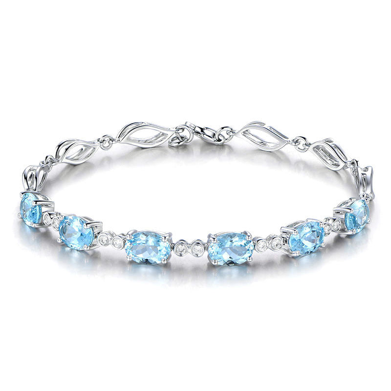 Bracelets d'amour de couple en saphir de style Mori en cristal