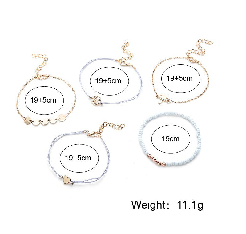 Fashion Love Copper Sheet Chain Jewelry Bracelets