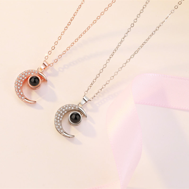 Creative Star Moon Language Love You Short Clavicle Necklaces