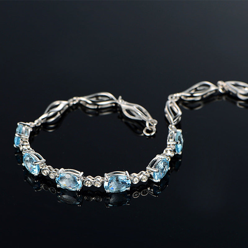 Bracelets d'amour de couple en saphir de style Mori en cristal