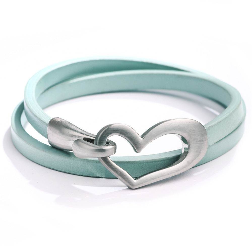 Bracelets à main en cuir frais Simple Love pour femmes