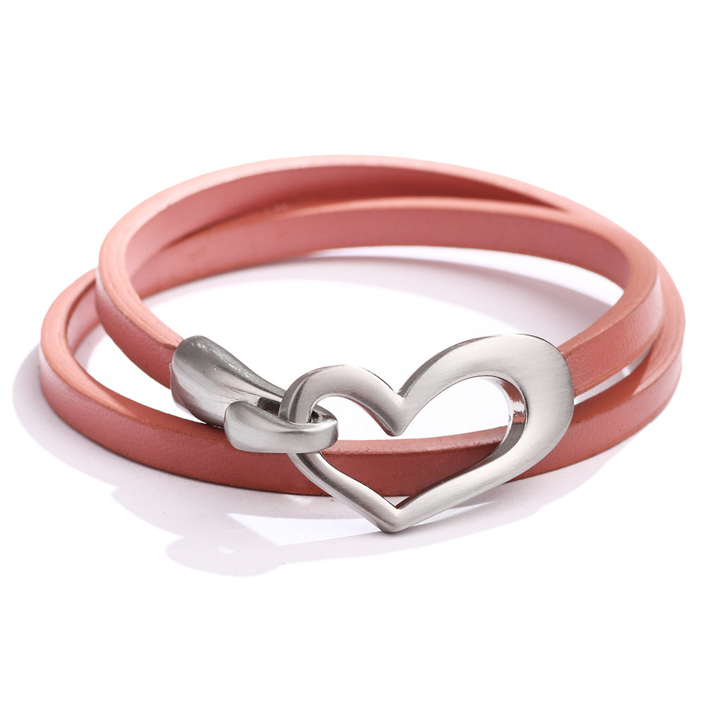 Women's Simple Love Small Fresh Leather Hand Bracelets