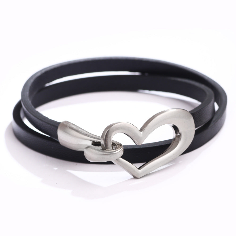 Women's Simple Love Small Fresh Leather Hand Bracelets