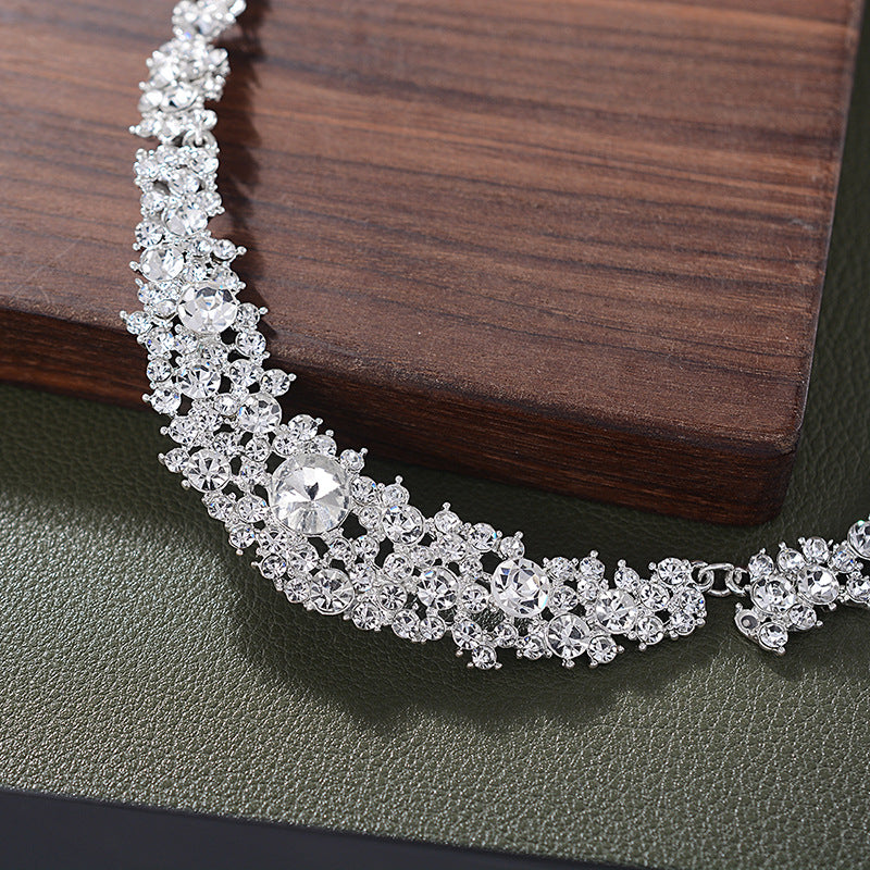 Korean Bridal Two-piece Wedding Dress Party Jewelry Set