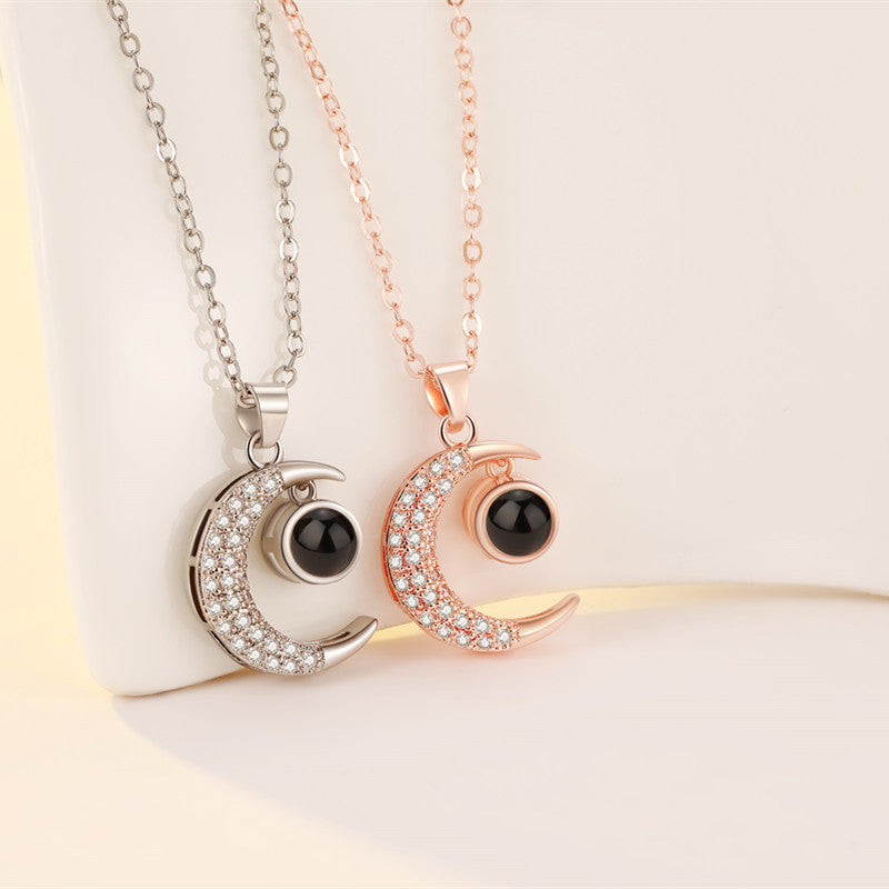 Creative Star Moon Language Love You Short Clavicle Necklaces