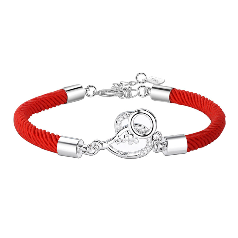 Bracelets du zodiaque de style coréen pour femmes, corde rouge