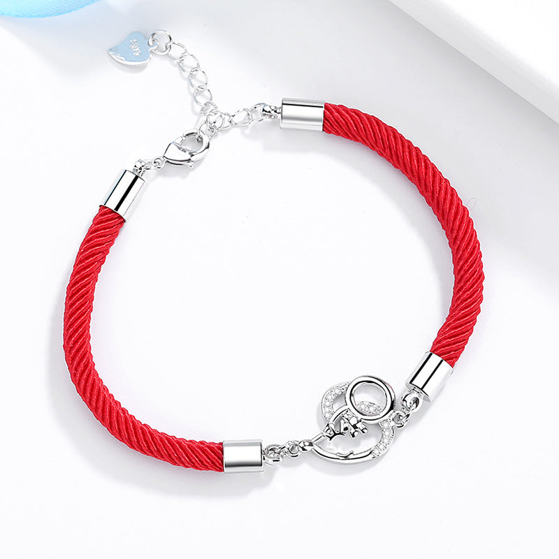 Bracelets du zodiaque de style coréen pour femmes, corde rouge