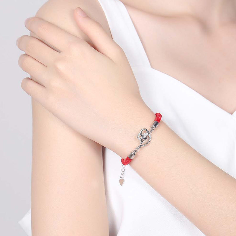 Rotes Seil weibliche Sternzeichen-Armbänder im koreanischen Stil