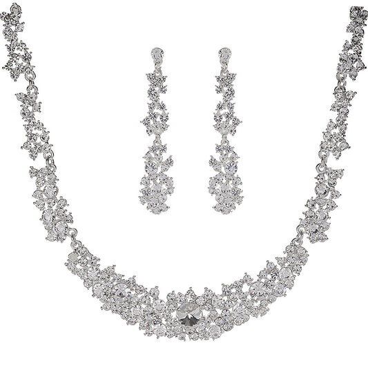 Korean Bridal Two-piece Wedding Dress Party Jewelry Set