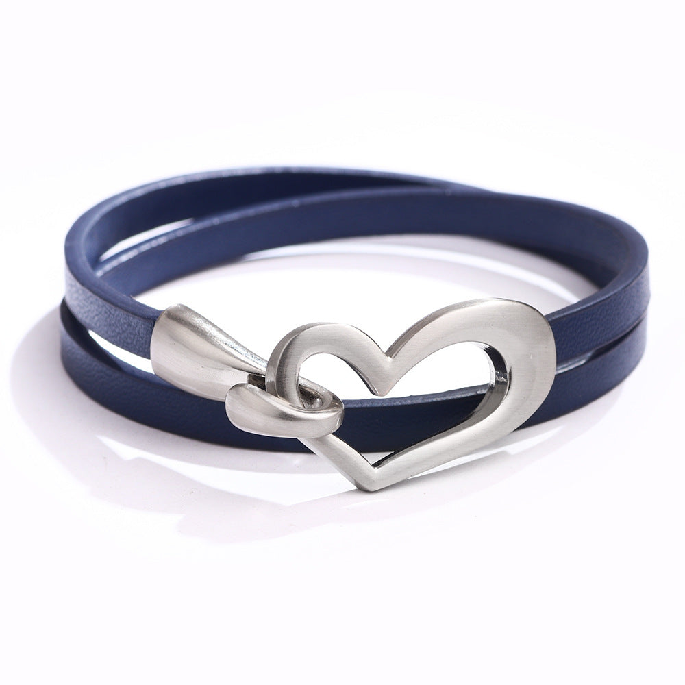 Bracelets à main en cuir frais Simple Love pour femmes