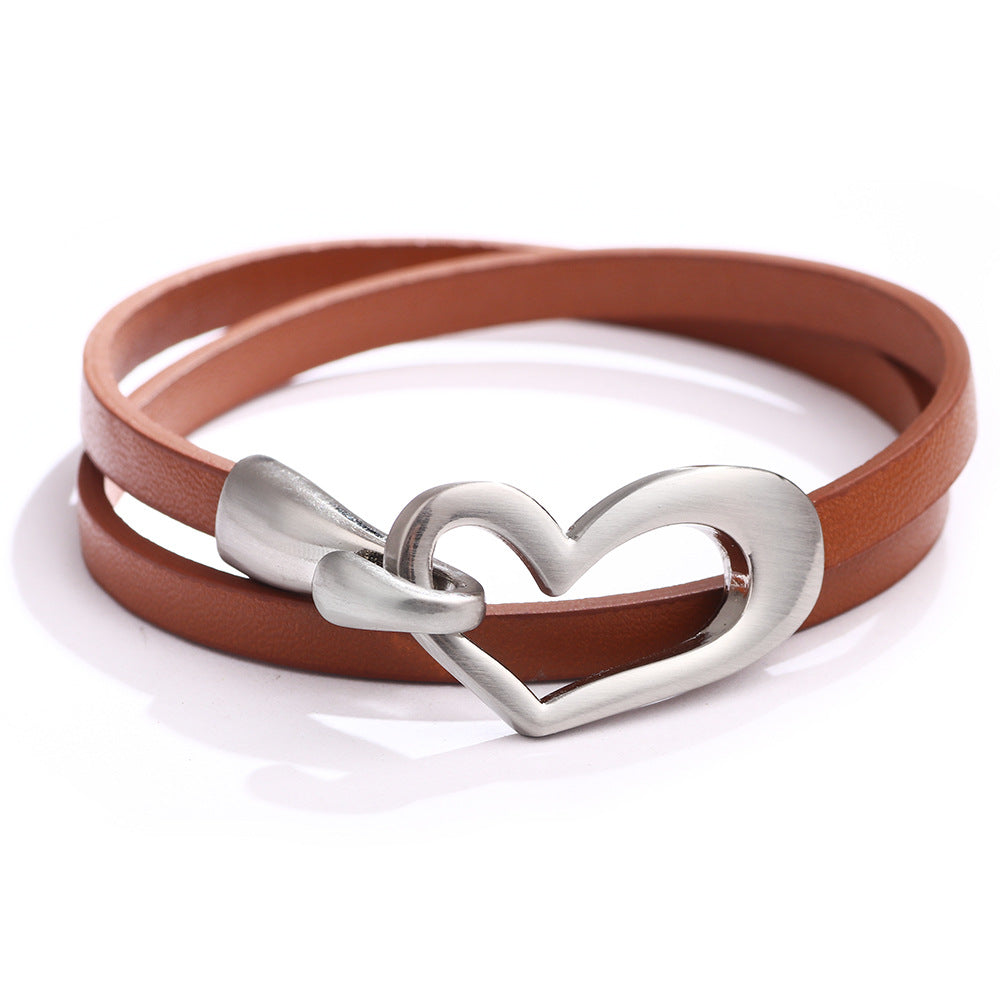 Women's Simple Love Small Fresh Leather Hand Bracelets