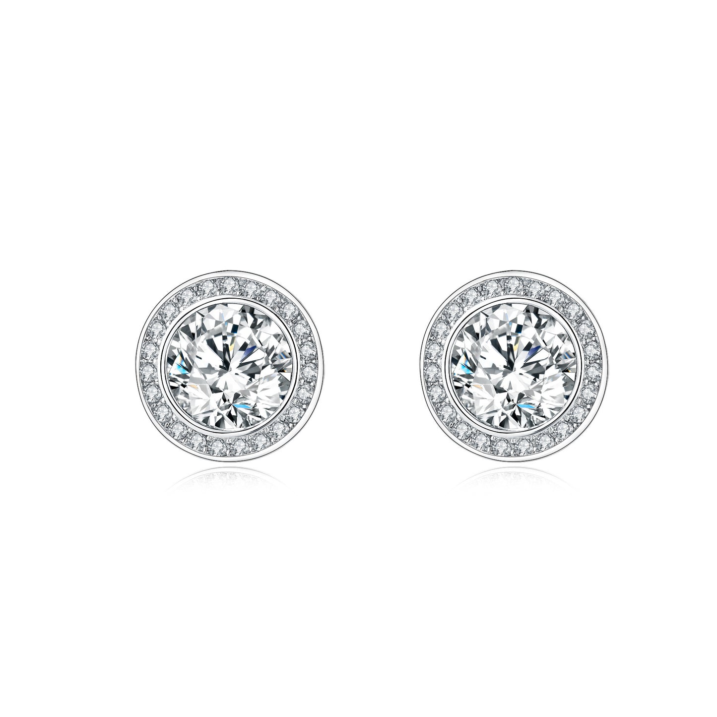 Fashion Simple Single Small Round Diamond Earrings