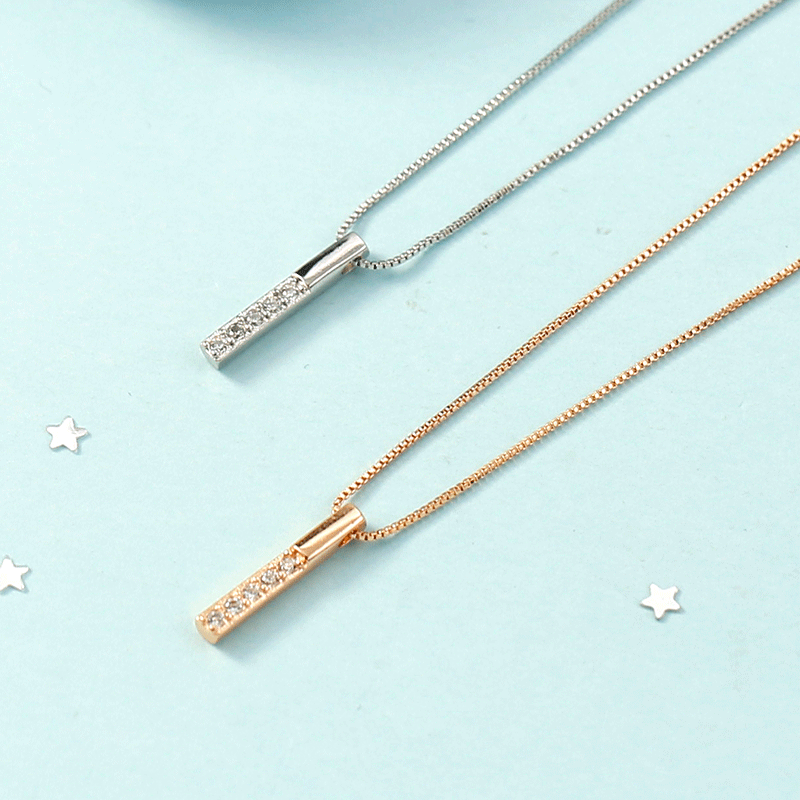 Summer Flat Stick Rectangular Female Snake Bones Chain Pendant Necklaces