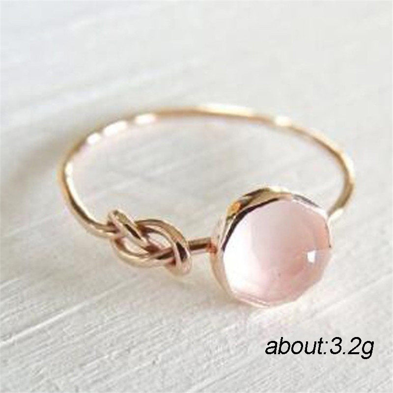 Ornament Fashion Pink Imitation Moonstone Lady's Rings