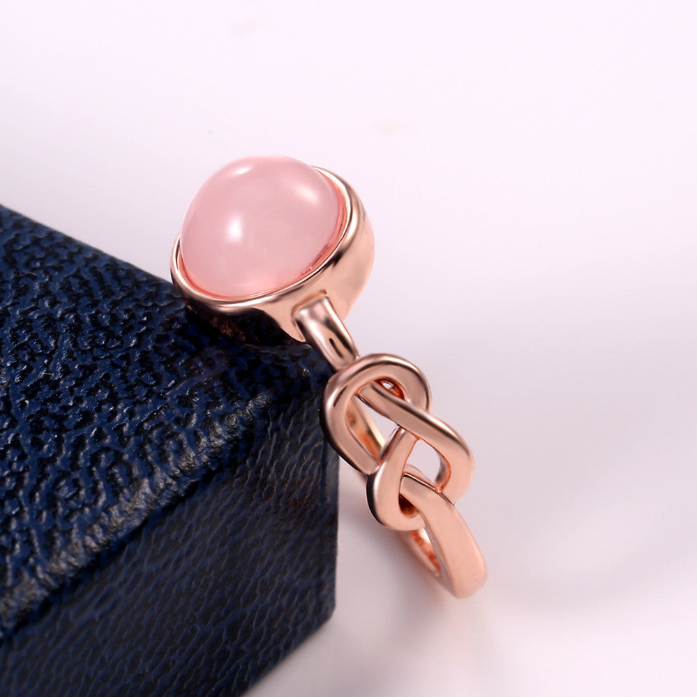 Ornament Fashion Pink Imitation Moonstone Lady's Rings