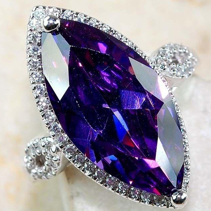 Purple Horse Eye Zircon Popular Female Engagement Rings