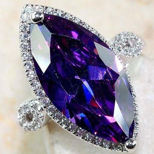 Purple Horse Eye Zircon Popular Female Engagement Rings