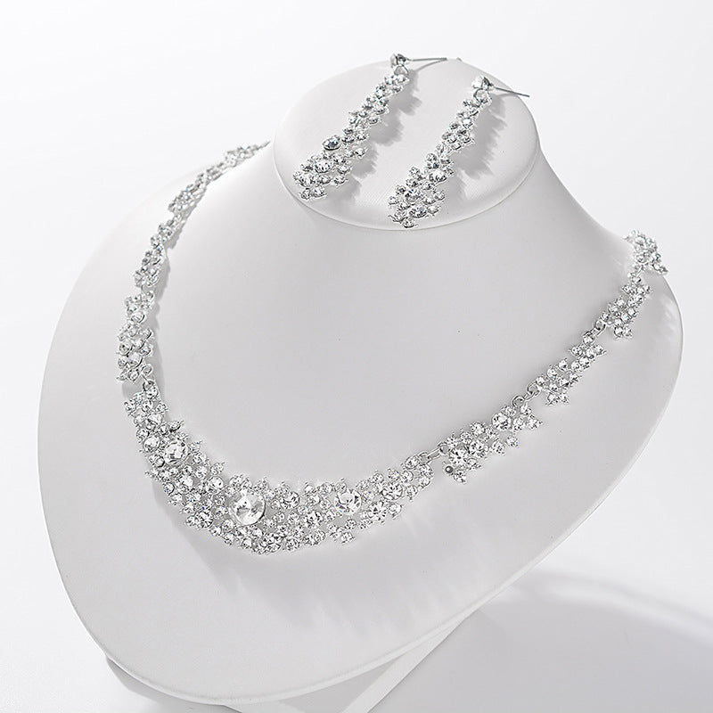 Korean Bridal Two-piece Wedding Dress Party Jewelry Set