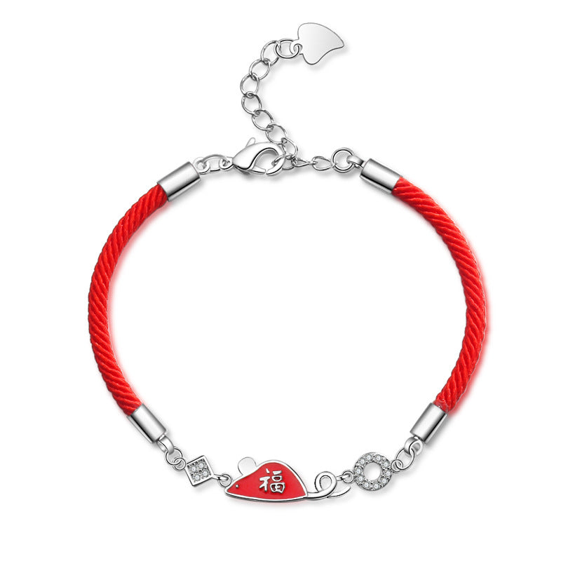 Life Red Rope Female Zodiac Woven Carrying Bracelets