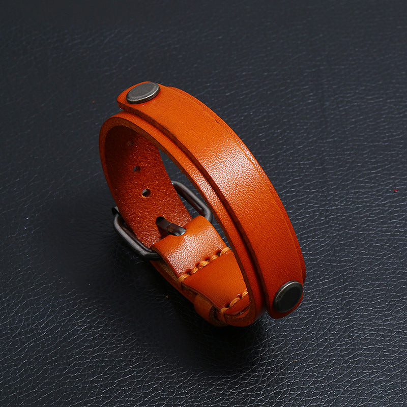 Men's Simple Personality Punk Cattle Leather Street Bracelets