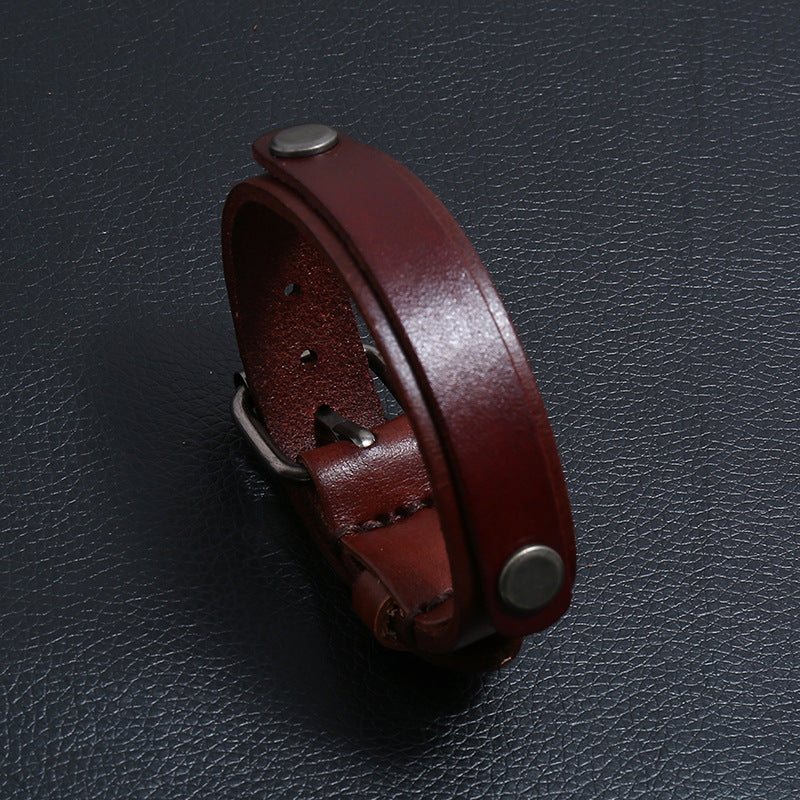 Men's Simple Personality Punk Cattle Leather Street Bracelets