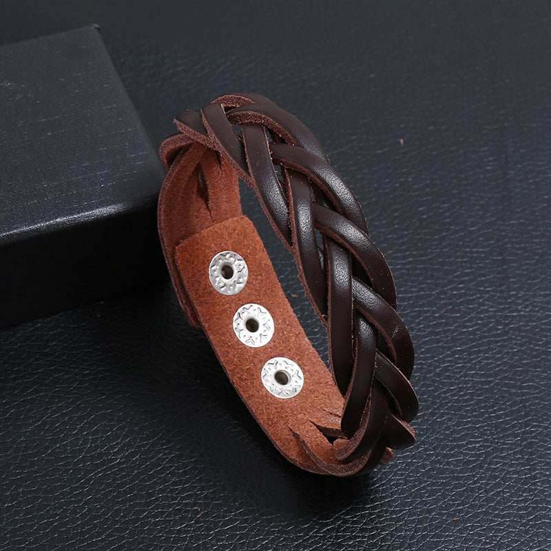 Men's Retro Personality Braided Leather Simple Ornament Bracelets