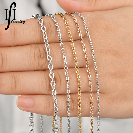 Gold O-shaped Chain Pendant Stainless Steel Necklaces