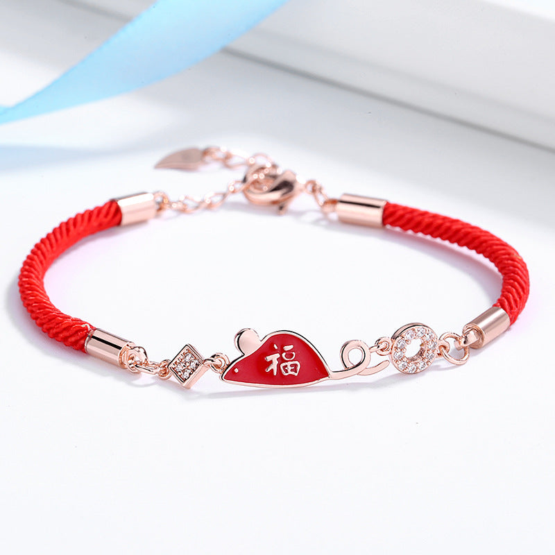 Life Red Rope Female Zodiac Gewebte Tragearmbänder