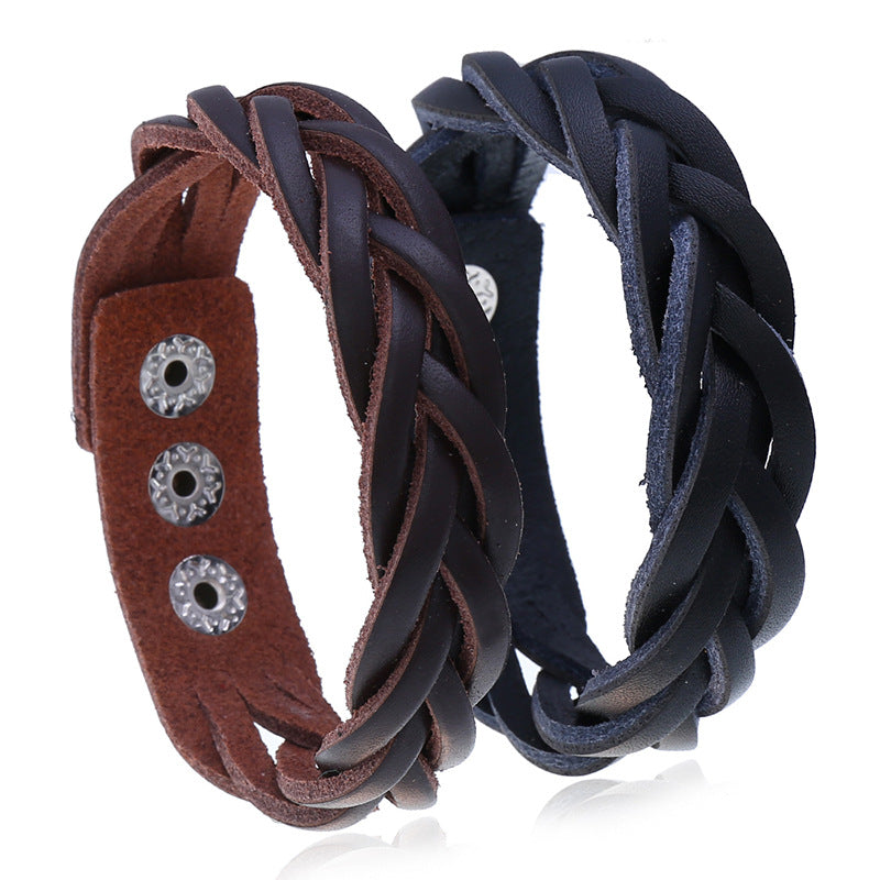 Men's Retro Personality Braided Leather Simple Ornament Bracelets