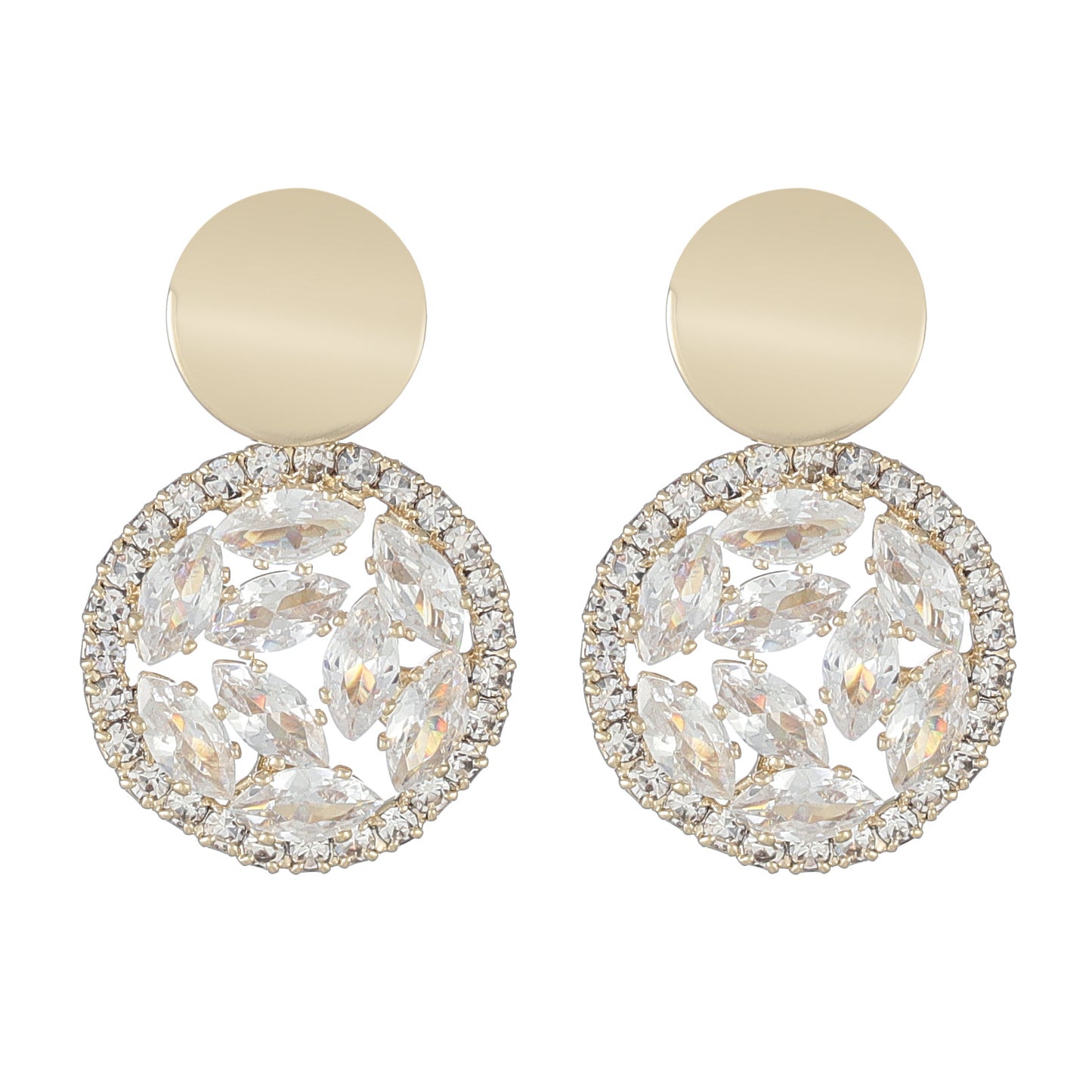 Rhinestone Micro Inlaid Zircon Design Light Earrings