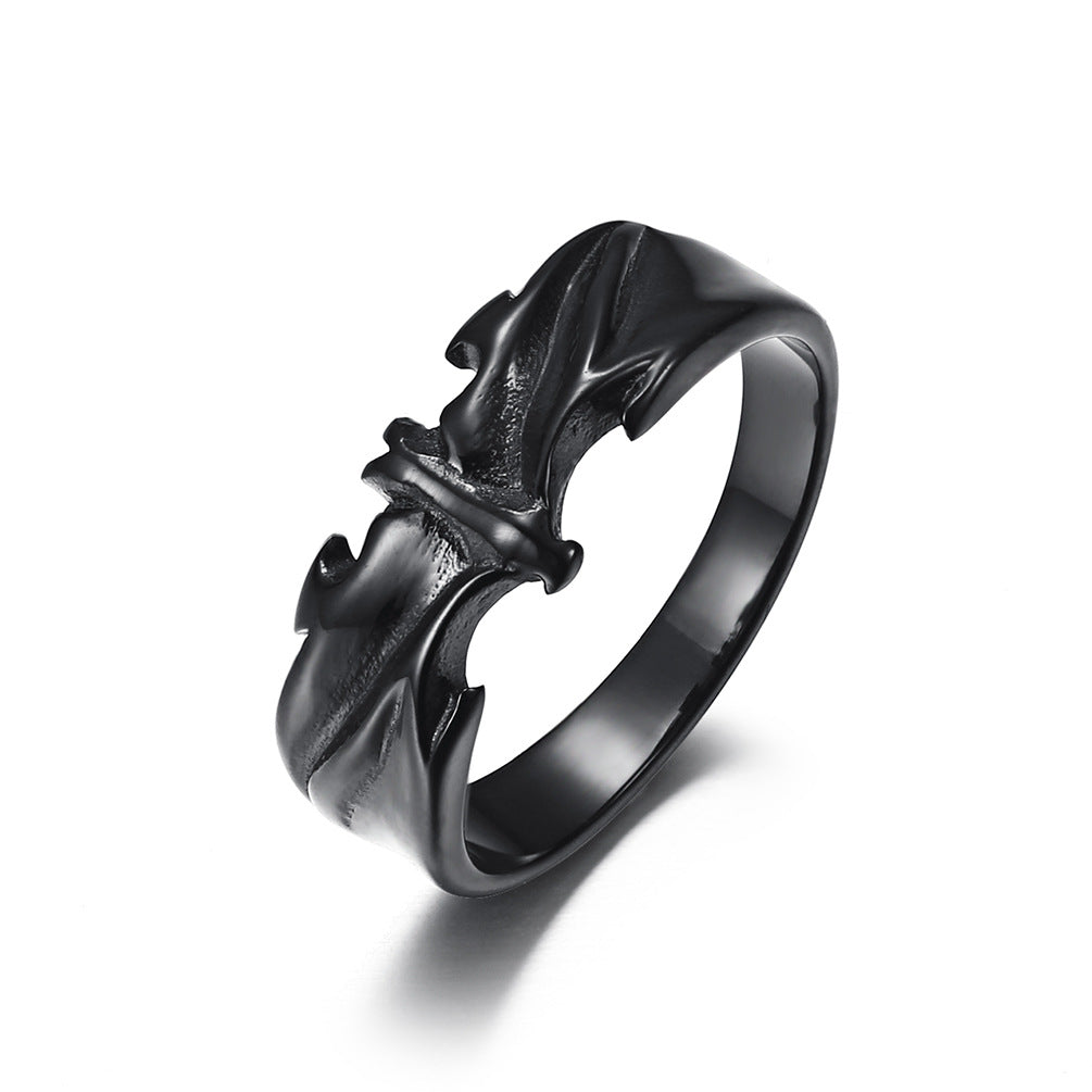 Men's Retro Gothic Style Bat Nightclub Trendy Literary Rings