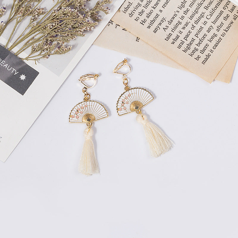 Fan Flower Style Cartoon Drop Oil Alloy Earrings