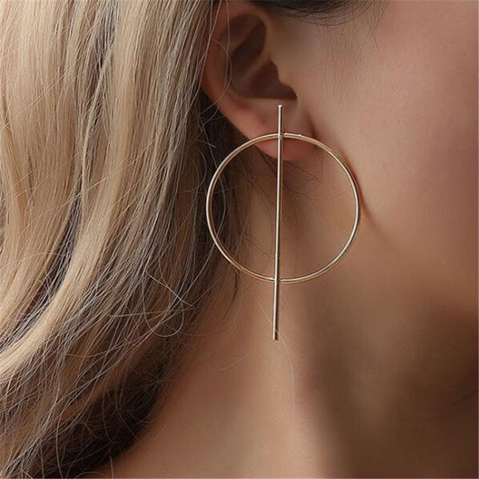 Large Circle Simple Hollow Long Fashion Earrings