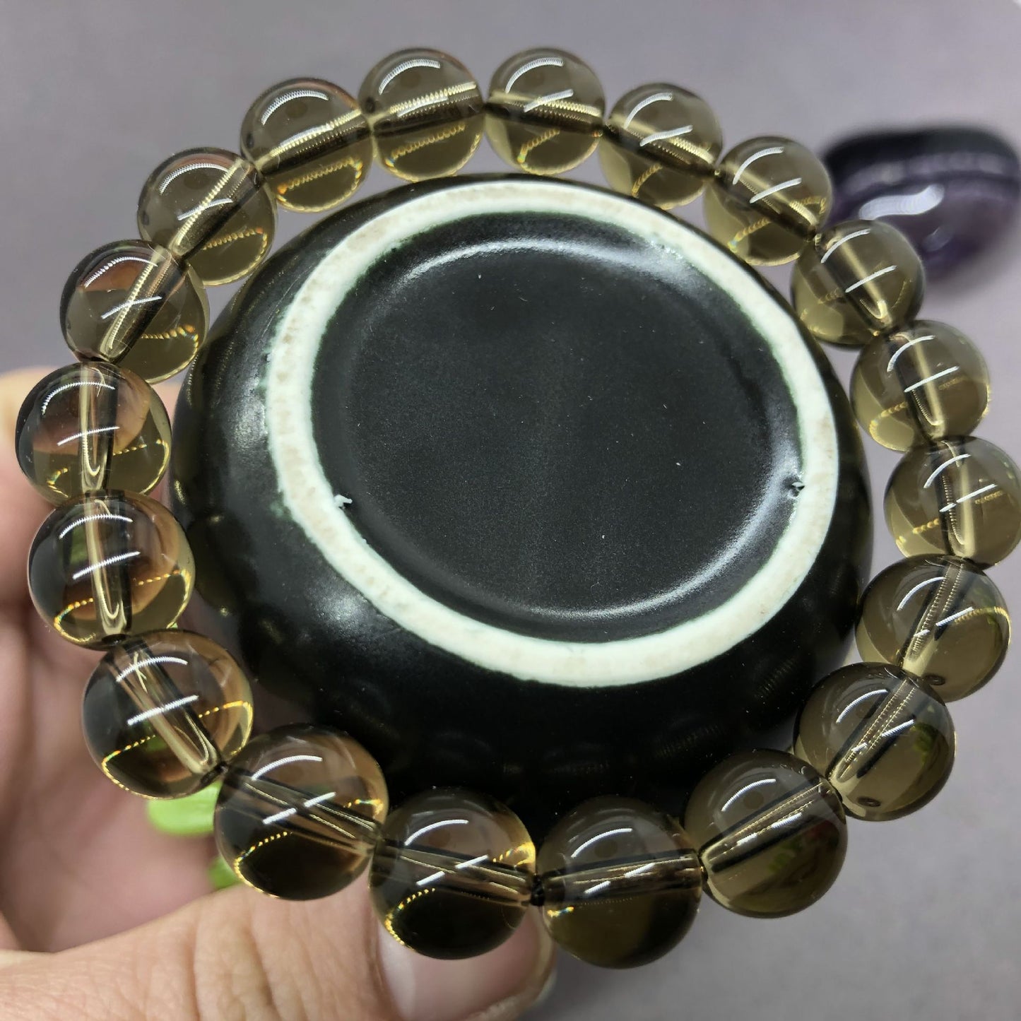 Classic Imitation Citrine Glass Beads Hand-woven Bracelets