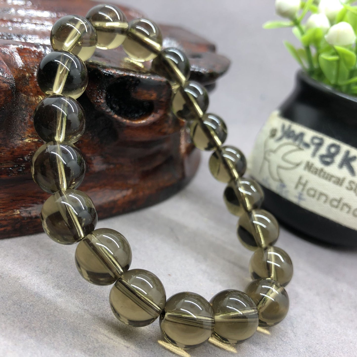 Classic Imitation Citrine Glass Beads Hand-woven Bracelets